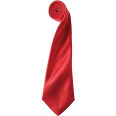 Men - Red Ties Premier Mens Plain Satin Tie Narrow Blade Red One