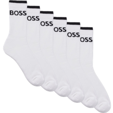 Hugo Boss White Socks Hugo Boss Men's QS Stripe CC Crew Socks 6-pack - White