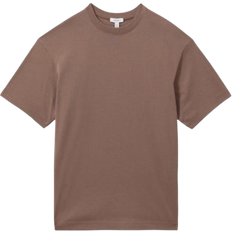 Reiss Tate Oversized Garment Dye T-shirt - Deep Taupe