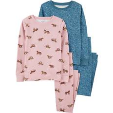 Carter's Kid's Horse Pajamas 4-piece - Pink/Blue ( 195862660506)