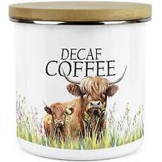 Home Decaf Coffee, 1.2L Highland Cow & Calf Tea Sugar Country Farm Kitchen Container