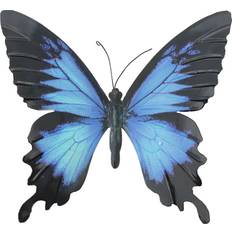 Blue Garden Decorations Primus Large Metal Butterfly Blue and Black Garden Ornament