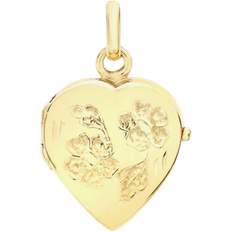 T.H.Baker Heart Daisy Locket Chain Necklace - Gold