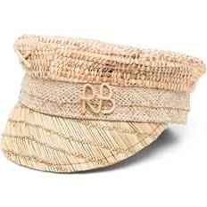 RUSLAN BAGINSKIY Baker Boy Triple Straw Hat - Brown