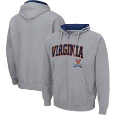 Colosseum Athletics Men's Virginia Cavaliers Arch & Logo 3.0 Full-Zip Hoodie Heathered Gray