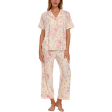 Beige Pyjamas Flora By Flora Nikrooz 2Pc Printed Knit Pajama Set