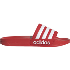 Men - Red Slides Adidas Adilette Shower - Vivid Red/Cloud White