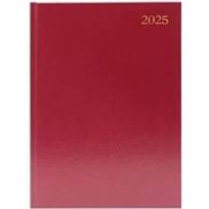 Red Calendars Q-CONNECT Diary Day Per Page Appointment A5 Burgundy 2025