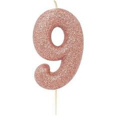 Anniversary House Glitter 9th Birthday Pick Candles