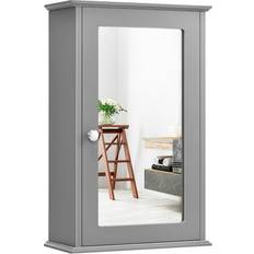 Costway Bathroom Cabinet Single Mirror Door Cupboard