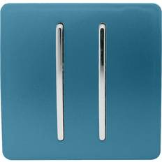 Blue Wall Switches Trendi Switch 2 Gang Artistic Modern Glossy Tactile Home Automation Ocean Blue