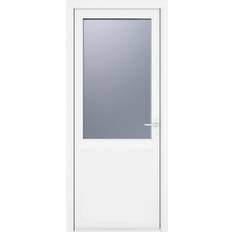 Crystal uPVC White Double Half Interior Door Clear Glass S 0502-Y (x)