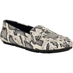 Calvin Klein Women Loafers Calvin Klein Women's Lunya Slip-On Casual Flat Loafers Black/White Snake