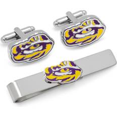 Gold Plated - Men Cufflinks Cufflinks LSU Tigers Gold-plated Team Logo Tie Clip Set