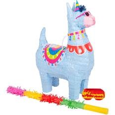 Fax Potato Llama Pinata Set with Stick Blindfold Multi Yellow