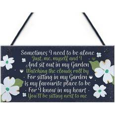 Blue Garden Ornaments Garden memorial hanging plaque summerhouse garden shed sign