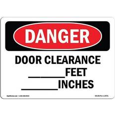 Red Workplace Signs SignMission OS-DS-A-1218-L-2471 12 OSHA Danger Clearance Feet