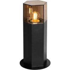 QAZQA Smoke Screen Hexagonal Black Floor Lamp 30cm