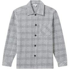 Reiss Olivier Brushed Check Overshirt - Soft Grey