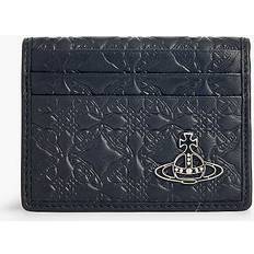 Vivienne Westwood Black Logo-plaque Leather Card Holder - BLACK