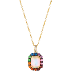 Le Vian Rainbow Halo Pendant Necklace - Gold/Multicolour