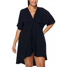 3XL - Women Swimsuit Cover-Ups & Sarong Wraps Raisins Curve Paraiso Twist Cover Up Dress Plus Size - Black