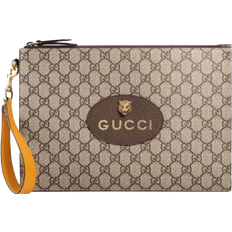 Wrist Strap Clutches Gucci Neo Vintage Gg Supreme Pouch - Beige/Ebony