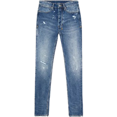 Ksubi Van Winkle Kulture Trashed Jeans - Mid Blue Stone Wash