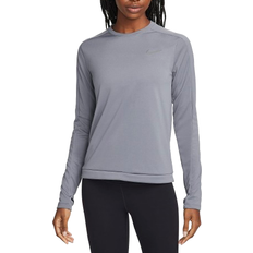 Nike Women's Dri-FIT Crew Neck Running Top - Smoke Grey