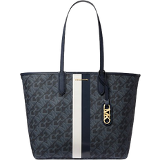 Michael Kors Eliza Large Empire Signature Logo Stripe Tote Bag - Admrl/Pl Blue