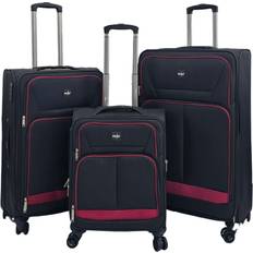 Infinity Leather 8 Wheel Luggage Cabin Light Suitcases