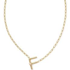 Kendra Scott Gold Letter Pendant Necklace in White Pearl One Size