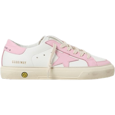 GOLDEN GOOSE Kid's May Leather Sneakers - White/Pink