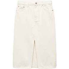 Mango Denim Midi Skirt - Off White