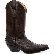 42 - Men Riding Shoes Grinders Leather Western Cowboy Boots - Brown