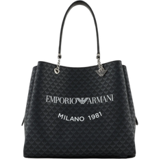 Emporio Armani All Over Eagle Shopper Bag - Black