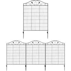 Costway 4 Panels Folding Iron Decorative Garden Fence Interlockable