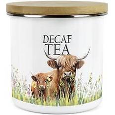 Home Decaf Tea, 1.2L Highland Cow Calf Tea Sugar Country Farm Kitchen Container