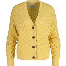 Gant Textured Knit Cardigan - Dusty Yellow