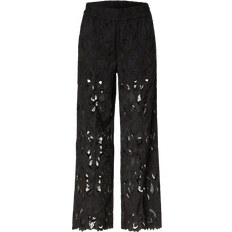 AllSaints Charli Embroidered Straight Fit Trousers - Black