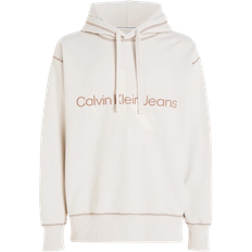 Calvin Klein Beige Jumpers Calvin Klein Oversized Monogram Hoodie - Ivory