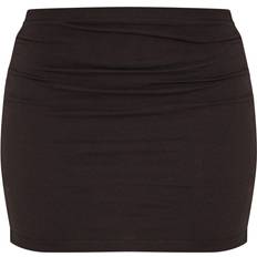 PrettyLittleThing Basic Cotton Blend Jersey Mini Skirt - Black