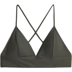 H&M Padded Bikini Top - Dark Khaki Green