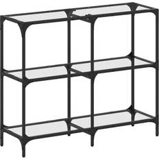 vidaXL 846028 Transparent/Black Console Table 30x98cm