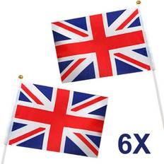 Blue Flags Trixes Union jack flag x6 royal party england king ii