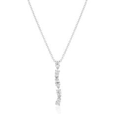 Sif Jakobs Ellera Ovale Lungo Necklace Silver Vita zirkoner