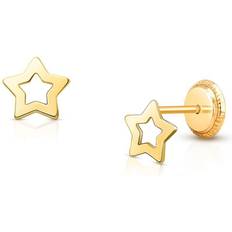 Tiny Blessings Children's 14K Gold Wish Upon Star Studs Girls' Screw Back Earrings 14k yellow gold