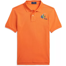 Polo Ralph Lauren Kid's Fish Embroidered Cotton Mesh Polo Shirt - Summer Coral