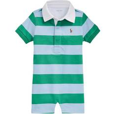 Polo Ralph Lauren Striped Cotton Rugby Shortall - Raft Green/Office Blue