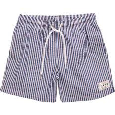 Cotton Swimming Trunks Gant Seersucker Swim Shorts - Deep Blue